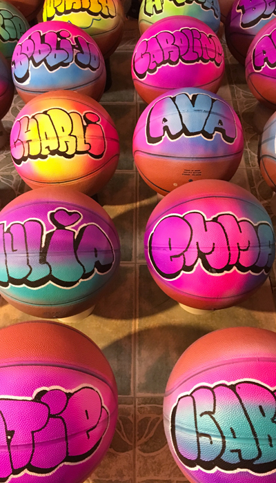 airbrushed basketballs