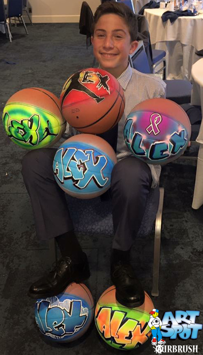airbrushed basketballs