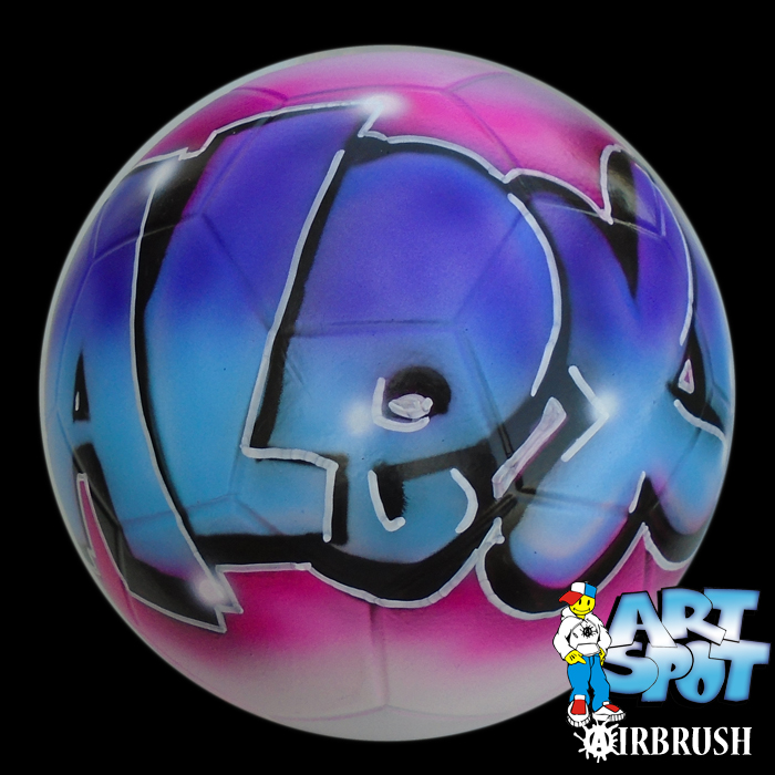 airbrushed soccerballs